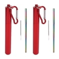 thumbnail image 2 of Pajita de metal plegable ANGGREK 23 cm 2 Unidades Con Tubo de Almacenamiento, 2 of 7
