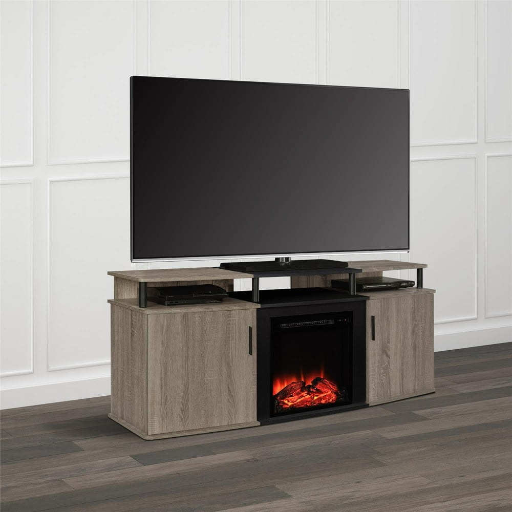 Ameriwood Home Carson Sonoma Oak Fireplace TV Stand for TVs up to 70