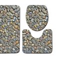 thumbnail image 4 of Juego de alfombras de baño con estampado de piedra 3D, alfombrillas de baño antideslizantes, alfombrillas decorativas para asiento de inodoro, alfombra 3 piezas Eigraketly JJ25267-02, 4 of 5