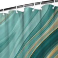 thumbnail image 3 of Teal Marble Gold Wave Pattern Shower Curtain 36"x72" ,Bathroom Decorative Shower Curtains Set with 12 Hooks,Modern Waterproof Washable Shower Curtain, 3 of 6