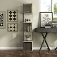 thumbnail image 2 of Furniture of America Cirion Modern Wood 5-Shelf Corner Bookcase in Cream Weave, 2 of 5