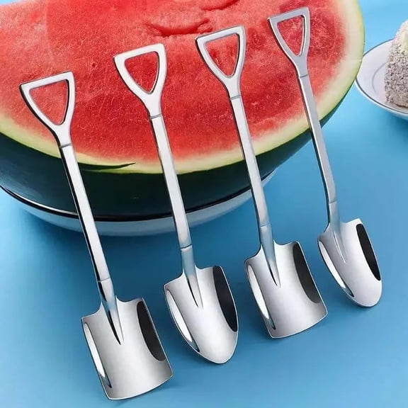 Creative Spoon, Dessert Spoon Set, 1PC Shovel Shape Stainless Steel Spoons, Ice Cream Fruit Spoon for Home, Kitchen or Restaurant
