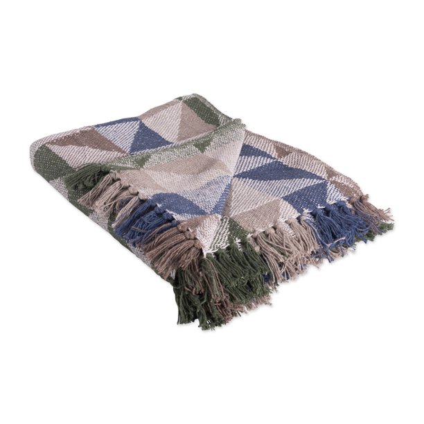 DII Rustic Farmhouse Cotton Jacquard Blanket Throw with Fringe For