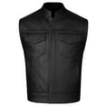 thumbnail image 2 of SOA Men's Leather Vest Anarchy Motorcycle Biker Club Single Back Panel Black M, 2 of 9