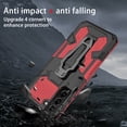 thumbnail image 2 of Dteck Samsung Galaxy S22 Plus Case, Kickstand Military Grade Hard Plastic Hybrid Rugged Heavy Duty Anti-Fall Bumper Phone Cover with Belt Clip for Samsung S22+ Case,Red, 2 of 7