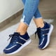 thumbnail image 2 of Zapatos para mujer, suela gruesa redonda, costuras bajas, para deportes al aire libre, con cordones, cómodos zapatos casuales, zapatos para correr, botas de vaquero, 2 of 5