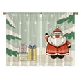 thumbnail image 6 of CUH Christmas Modern Topper Kitchen Curtains Semi Sheer Bedroom Decor Drapes Santa Tiers Cafe Short Panel Style-2 W:28"x H:39"*2 Panels, 6 of 6