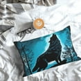 thumbnail image 5 of Sikiie Blue Full Moon Wolf Pillow Covers, Throw Pillow Case Cushion Covers,Cushion for Bedroom,Couch,Home-16"x24", 5 of 6