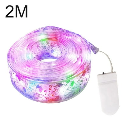 

ERTUTUYI Christmas Ribbon Fairy Lights Christmas LED Lights Double Ribbon String Lights Christmas Tree Decoration Glowing Ribbon Pendant