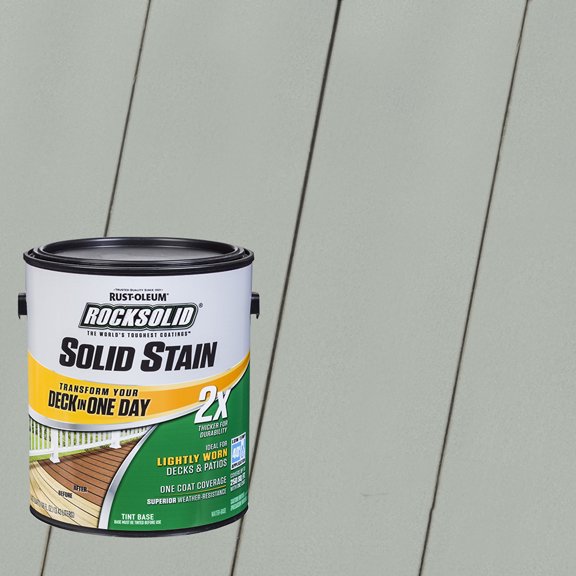 Cape Cod Gray, Rust-Oleum RockSolid 2X Solid Exterior Wood Deck Stain-319743T, Gallon