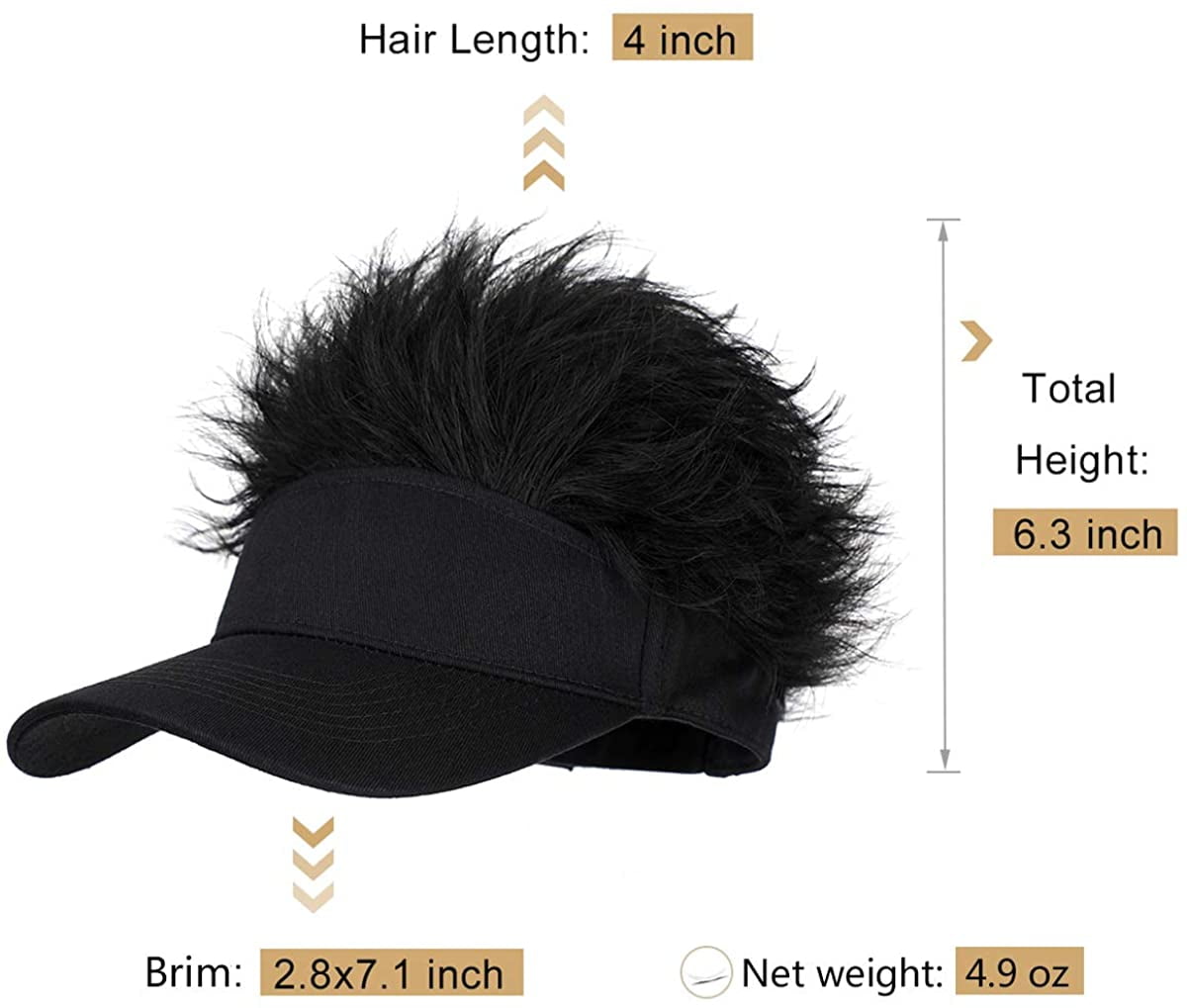 Visor Hat with Novelty Fake Hair 