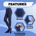 thumbnail image 4 of ORUYROP Collants pour Femmes en Microfibre Opaque Unie avec Pieds, 4 of 7