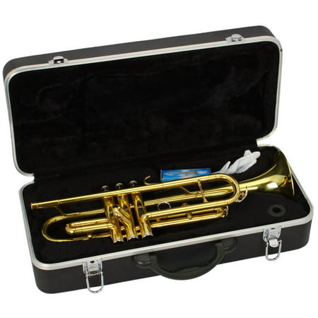 Ktaxon Beginner Gold Lacquer Brass Bb Trumpet w/Care Kit+Case for Student School