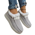 thumbnail image 6 of Women's Winter Flat Lace Up Round Toe Cotton Shoes with Warm Fleece Lining, Breathable Upper for Cold Weather Comfort, Casual Warm Sneakers for Daily Outdoor Walking, 6 of 6