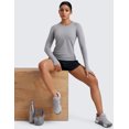 thumbnail image 3 of CRZ YOGA Seamless Long Sleeve Shirts for Women Workout Athletic Running Yoga Tops Breathable Tshirt, 3 of 5