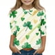 thumbnail image 1 of Blusas y camisas de manga larga y cuello redondo para niños, tallas medianas y grandes, informales, con estampado de San Patricio, mangas a ochos y cuello redondo, camisetas para niños., 1 of 5