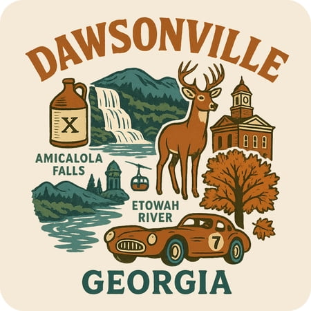 Dawsonville Georgia Keepsakes Souvenir Vinyl Sticker – Destination Travel Keepsake Collectible (4-Inches Wide)
