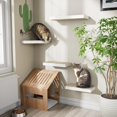 thumbnail image 4 of Way Basics Premium Cat Scratcher Floating Wall Shelf (4 Pack) (White), 4 of 6