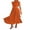 Orange, variant on Elippeo Women Summer Casual Long Dress Solid Color Stand Collar Waist Hollow-Out Sleeveless Dress Beach Holiday Loose Dress