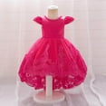thumbnail image 2 of Huowey Toddler Baby Children Little Girls Dresses V Neck Sequin Mesh Ruffles Party Gown Wedding Princess Dress, 2 of 7