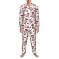 thumbnail image 3 of Salouo Caring Cow Print Button-Front Long Sleeve Pajama Set for Men, Soft 2Pjs Men's Long Sleeve Sleepwear-XX-Large, 3 of 7