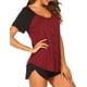 thumbnail image 3 of Pijama de manga corta para mujer, pijama suave, conjunto de pijama con parte superior y pantalones cortos, color rojo Xemadio WRMH-1085-3, 3 of 6