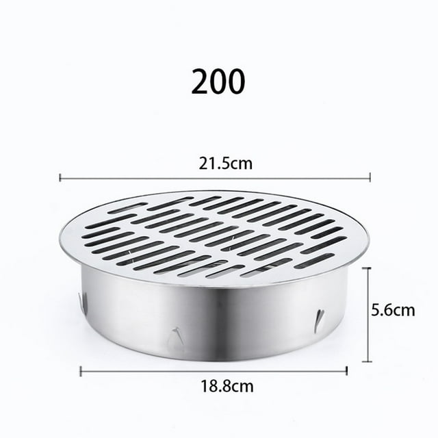 MYG pour Couverture de Drain de Sol en Acier Inoxydable, Toit de Balcon Rond, Capuchon de Tuyau de Pluie Anti-Obstruction pour Jardin Extérieur, Installation Facile 200mm