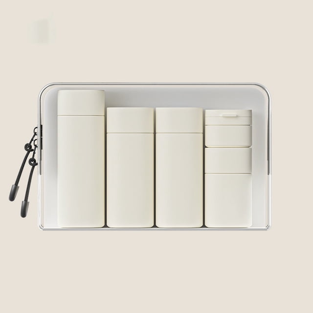 5pcs Cosmetics Split Bottle Multiple Colors Portable Soft Touch Cream Travel Dispenser Bottles Set for Lotion Cleanser Shampoo (white)