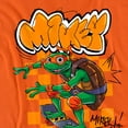thumbnail image 3 of Tales of the Teenage Mutant Ninja Turtles Mikey Skateboard Kids T Shirt for Youth Boys and Girls, Orange, Large, 3 of 5