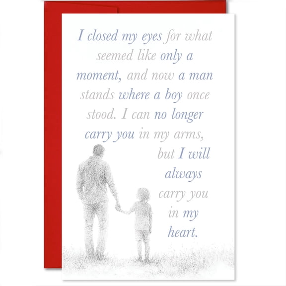 MegaCalendars "I Closed My Eyes" Sentimental Son Poem Card, To My Son Greeting Card, 5.3 x 8 Inch, Made in USA