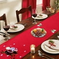 thumbnail image 6 of Christmas Table Runner Polyester 71" x 16" Round Table Linen w/ Embroidered Xmas Patterns Dining for Christmas Party Supplies Decorations, 6 of 8