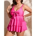 thumbnail image 3 of Women's Plus Size Tankini Swimsuit Ruffle Sleeve Two Piece Bathing Suit, 3 of 5