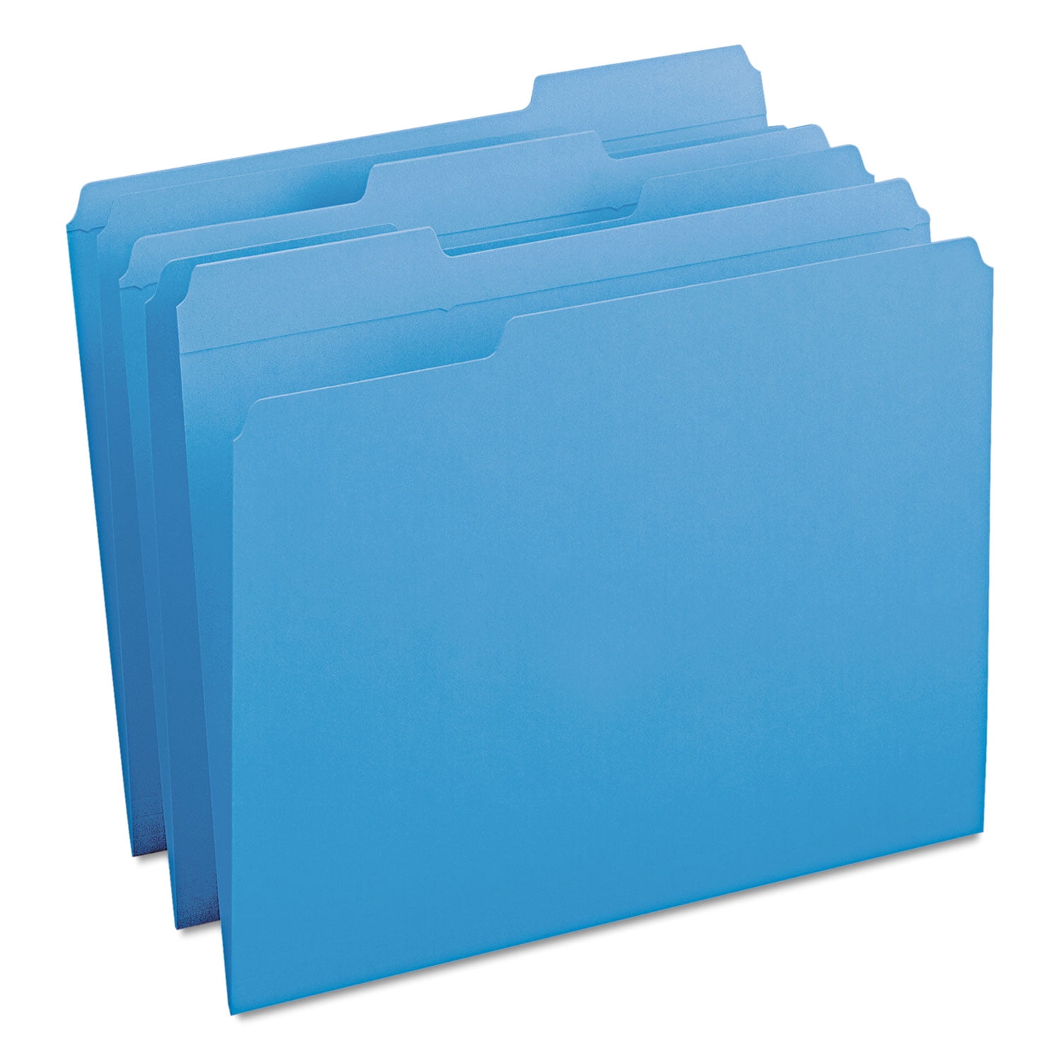 Smead File Folders 1/3 Cut Reinforced Top Tab Letter Blue 100/Box 12034 