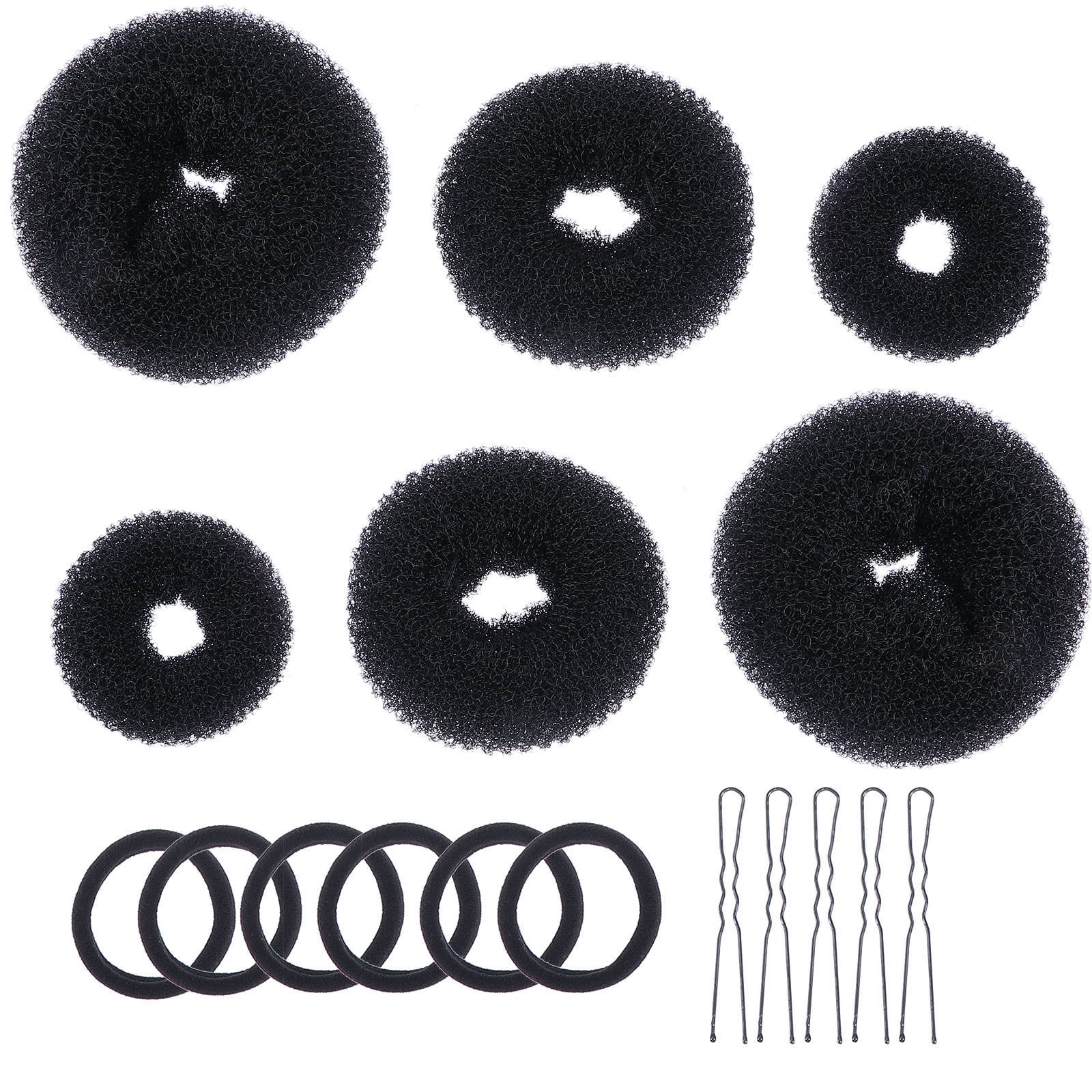 WORGEOUS 9 Sets  Hair Donut Bun Makers Woman Hair Ties Bun Makers U-shaped Hairpins