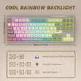 thumbnail image 5 of M87 Pro Wireless Gaming Keyboard,75% Dual Mode Bluetooth 5.0/2.4Ghz Wireless with Rechargeable 4000mAh Battery,PBT Keycaps,Rainbow LED Backlit,Ergonomic Anti-ghosting for PC/Mac-Cheese, 5 of 8