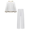 thumbnail image 6 of Aislor Boys Praise Dance Outfits Liturgical Worship Pullover Top with Wide Leg Pants Bottom for Themed Party White 12, 6 of 7