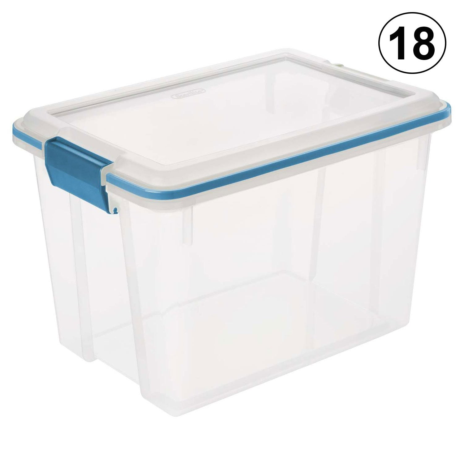 Sterilite 19324306 20 Quart Storage Container Box Tote with Latches (18 Pack)