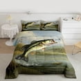 thumbnail image 2 of Manfei Pike Fish Bedding Comforter Set 2pcs, Hunting and Fishing Twin Comforter Sets, Rustic Lake House Bedding Set, Lightweight Room Decor, 2 of 8