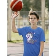 thumbnail image 2 of Cute Cartoon Husky Pup T-Shirt Juniors -Image by Shutterstock,  x-Small, 2 of 4