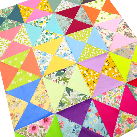 iMzoon 160Pcs Triangle Quilting Fabric Squares, Pre-Cut Cotton Floral Patchwork, Ultra Soft 100% Cotton Material for Quilting Supplies, Sewing Fabric Scraps Bundles