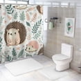 thumbnail image 7 of WERPE Waterproof Shower Curtain, Hedgehog Design, Soft Warm Lightweight Home Bathtubs Bathroom Curtain Decoration, Multiple Sizes White, 7 of 7