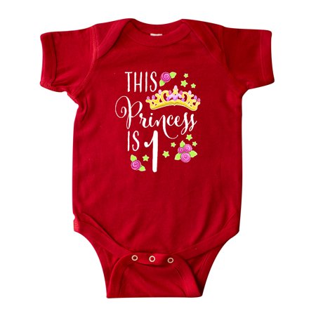 

Inktastic This Princess is One- first birthday Gift Baby Girl Bodysuit
