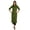 Olive Green, variant on Moomaya Solid Rayon Kurta For Women bell Sleeve Drawstring Neck Long Ethnic Kurti