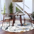 thumbnail image 3 of Round Rug 5Ft Washable Non-Slip, Spring Blue Floral Circle Area Rugs for Living Room Bedroom, Country Garden Wildflowers Botanical Indoor Floor Mats Carpet Runner for Home Decor Aesthetic, 3 of 8