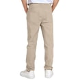 thumbnail image 2 of OGLCCG Boys' Stretch Pull on School Uniform Pants Kids Elastic Waist Straight Leg Twill Pants with Pockets Solid Color Dress Suit Pants 5-14 Years, 2 of 8