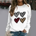 thumbnail image 4 of Baqcunre Crewneck Sweatshirts Valentine's Day Women's Sweatshirt Crew Neck Four Heart Print Long Sleeve Casual Sweat Tops (White S-2XL), Womens Sweatshirt Womens Tops Valentine's Day Shirts for Women, 4 of 5