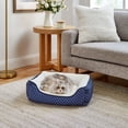thumbnail image 5 of Gap Painted Dot Cuddler Pet Bed, Recycled Polyester Cover with Sherpa inner, Large 34"x24", Navy, 5 of 9