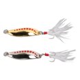 thumbnail image 4 of Señuelos De Pesca De Metal, Cebos Duros Para Lubina, Trucha, Señuelos De Pesca De Metal Luminosos Con Anzuelos Triples, 2 Uds., 4 of 7