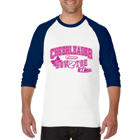 Artix - Mens Raglan Sleeve Baseball T-Shirts - Cheerleader Bow 2 Toe