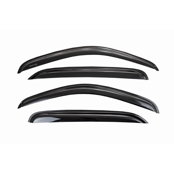 Fits 2010-2017 GMC Terrain TrailFX Rainguard 4167H TFX 4-PC Window Vents; Low Profile; Tape-On; Smoke; Acrylic; Set of 4